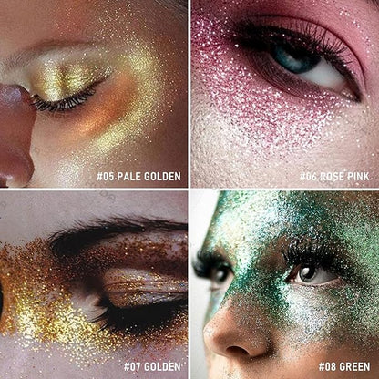 KYDA Highlighter Powder Spray, High Glossy Shimmer Sparkling Powder for Face and Body Glitter Makeup, Body Glitter Spray, Rose Pink