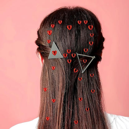 264Pcs Heart Face Gems Love Gems, Self-Adhesive Face Jewels Rhinestones 5/7/10 mm DIY Face Gems Stick on, Valentine Makeup Gems Rave Accessories for Face Eyes Hair Makeup Body, Crafts (red)
