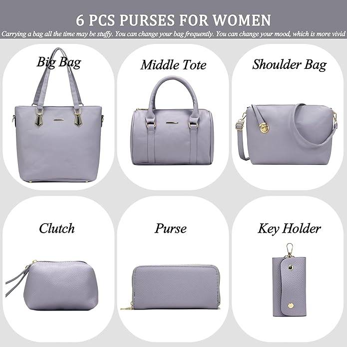 2E-youth Designer Purses and Handbags for Women Satchel Shoulder Bag Tote Top Handle Bag