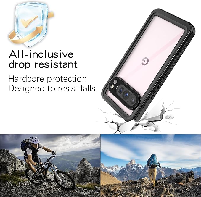 Miimall for Google Pixel 9 Pro Case Waterproof,[IP68 Waterproof &Dual-Layer Protection][Built-in Screen Protector&Camera Protector] Full Body RuggedShockproofWaterproofPhone Case for Pixel 9 Pro 6.3"