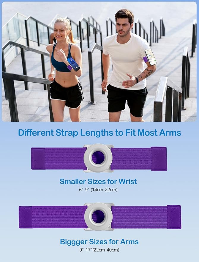 TOPGO Running Phone Holder for iPhone [360° Rotatable & Upgrade Anti-Drop] Magnetic Wrist Phone Holder, Armband Cell Phone Holder Compatible with magsafe iPhone 16 Pro Max and Android - Purple