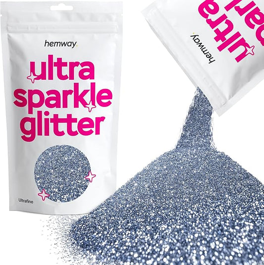 Hemway Premium Multi Purpose Glitter Dust Powder 100g / 3.5oz Arts & Crafts Wine Glass Decoration Weddings Cards Flowers Cosmetic Face Eye Body Nails Skin Hair (Azure)