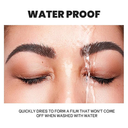 2 Pack Microblading Eyebrow Pen and Brow Tint for Women with Angled Brush & Dip to Effortlessly Create Natural Hair Like Brows, Waterproof Fast Eye Brow Makeup Pencil, Last All Day (Natural Black)