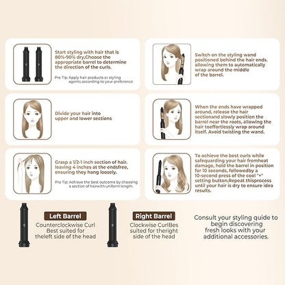 5 in 1 Air Styler, Air Wrap Hair Styler, 1300W Hair Dryer Brush with High-Speed Negative Ionic, Auto-Wrap Curler, Straightening & Hot Air Brush, Blow Dryer Brush for Fast Drying No Heat Damage