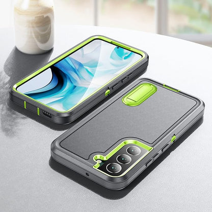 for Samsung Galaxy S22 Plus Case Galaxy S22+ Case with Kickstand Case 3-Layer Military Grade Protective Case Cover Silicone Rugged Shockproof for Galaxy S22 Plus S22+ Phone Case Gray+Green