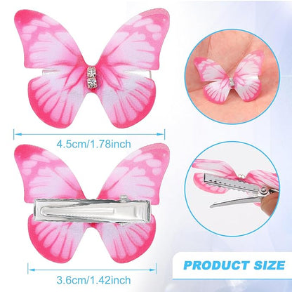 20Pcs Butterfly Hair Clips for Women Moving Glitter Butterfly Clip Fairy Accessories Light