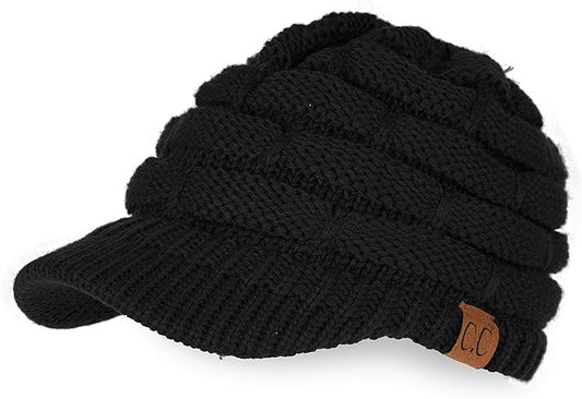 C.C Hatsandscarf Exclusives Women's Ribbed Knit Hat with Brim (YJ-131)(YJ-2023)