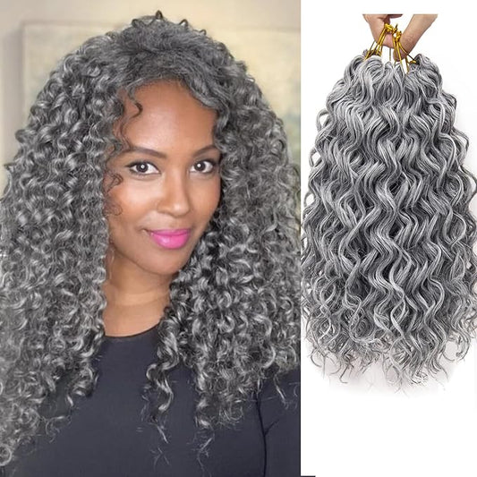 8 Packs Curly Crochet Hair GoGo Curl Crochet hair for Women Deep Wave Braiding hair,Synthetic Bohemian Crochet Braid Water Wave Crochet hair Extensions (51#, 12inch)