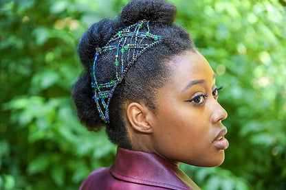 Stretchy No-Slip Hair Clip for Thick, Wavy Naturally Curly, Kinky Hair - Updos in Seconds, No Damage, Creases, or Pain - Comfy UpDo, Ponytail, French Twist, Bun (Sea Lake - Large)