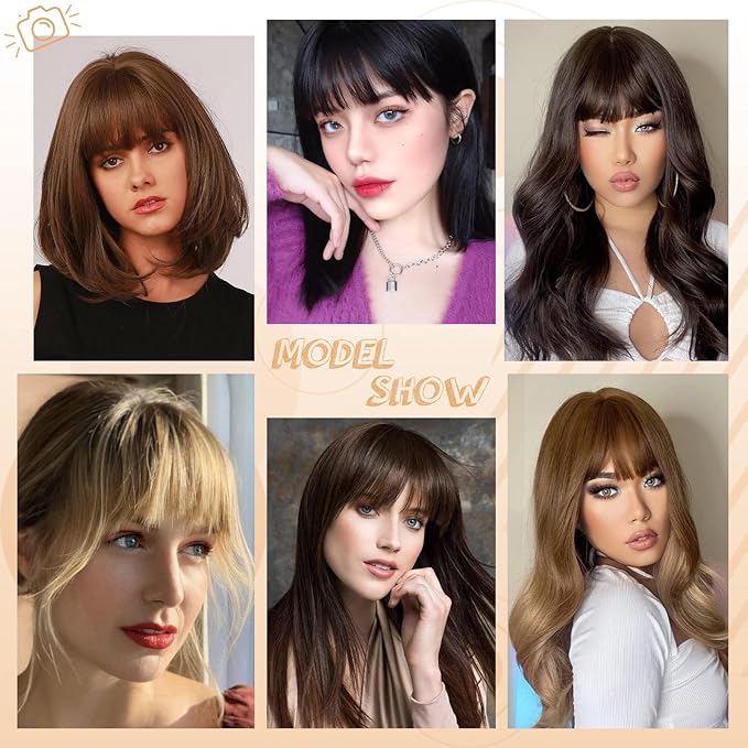 NAYOO Bangs Hair Clip in Bangs 100% Real Human Hair Extensions French Bangs Clip on Air Bangs for Women Hairpieces Curved Bangs (Blonde)