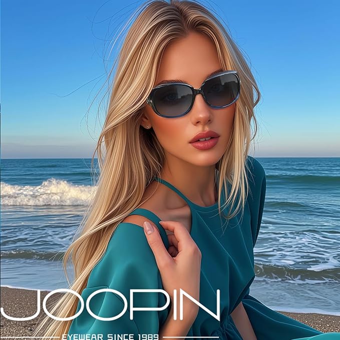 Joopin Big Womens Sunglasses Polarized Trendy Sun Glasses Large Rectangle UV Protection Rhinestone Sunnies