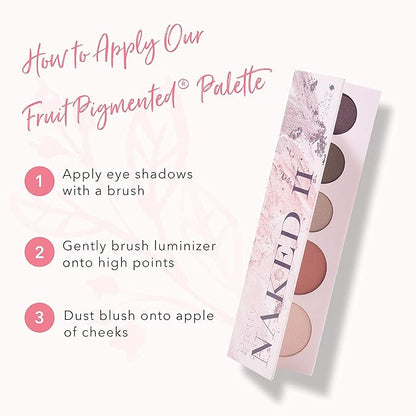 100% PURE Pretty Naked II Makeup Palette All in One Compact 3 Eyeshadow, Blush, Face Highlighter, Fruit Pigmented Natural Nude, Rose, Smokey Neutral for All Skin Types - Vegan (Nude to Smokey Tones)