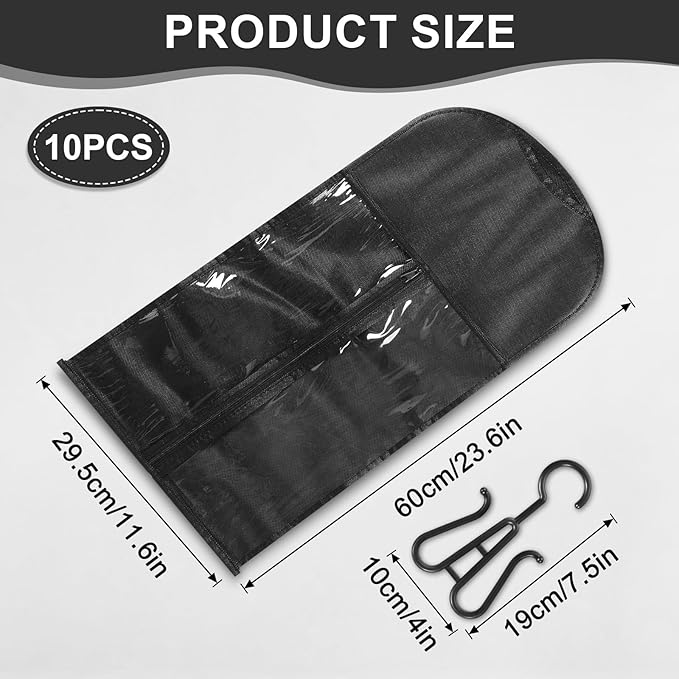 10Pcs Hair Extension Holder Wig Storage for Multiple Wigs, Wig Bags Wig Hanger, Dust-proof Wig Bags Storage with Hanger, Hair Extensions, Wigs & Accessories