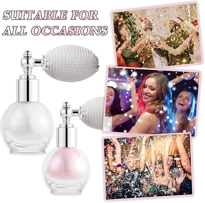 Hair and Body Glitter Spray, Holographic Glitter Highlighter Powder, Face Body Clothes Shiny Glitter, Loose Shimmer Hairspray Festival Rave Prom Accessories (Nude Pink)