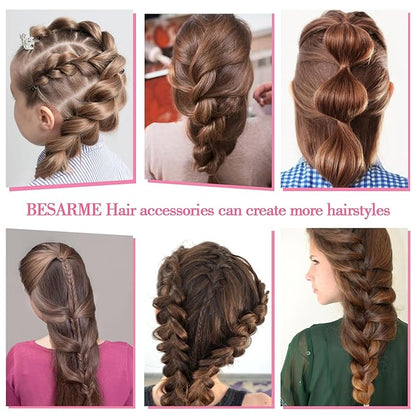 28 Colors Rubber Bands with 8 Hair Styling Tools, 1500 Pcs Colorful Elastic Ties Small Rubber Bands Baby Toddler Ties for Girls Hair Accessories Christmas Gifts