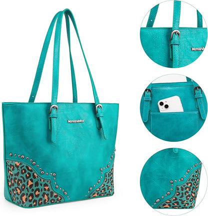 Montana West Purses for Women Tote Bag 3Pcs Set Leopard Print Satchel Handbags