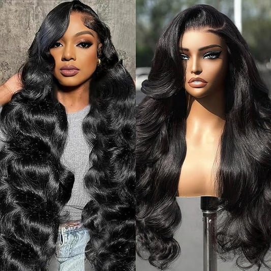 38 Inch Wig Human Hair 200 Density 13x4 Body Wave Lace Front Wigs Human Hair Pre Plucked with Baby Hairline Small Knots HD Full Frontal for Black Women Tangle Shedding Free