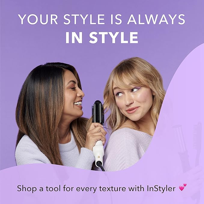 Instyler Freestyle Ceramic Styling Wand | Salon Quality at Home | Ionic Tip Barrel | Dual Voltage Tool | Ceramic Heated Bristles | Frizz Reducing Brush