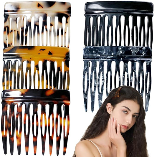5 PCS French Hair Side Combs for Women Small Hair Combs Strong Hold Clips for Women Bun Decorative French Twist Hair Styling Accessories