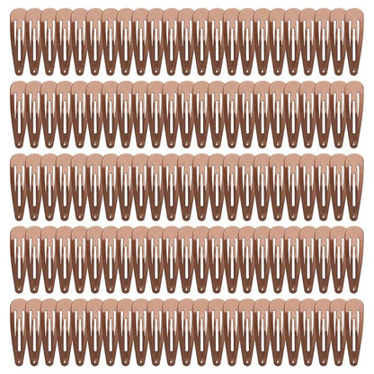 120 Pack Brown Metal Snap Hair Clips - Non-Slip Hairpins Barrettes for Women & Girls, Secure Braids, Updos, Buns - Durable & Lightweight (Plastic Storage Box Included)