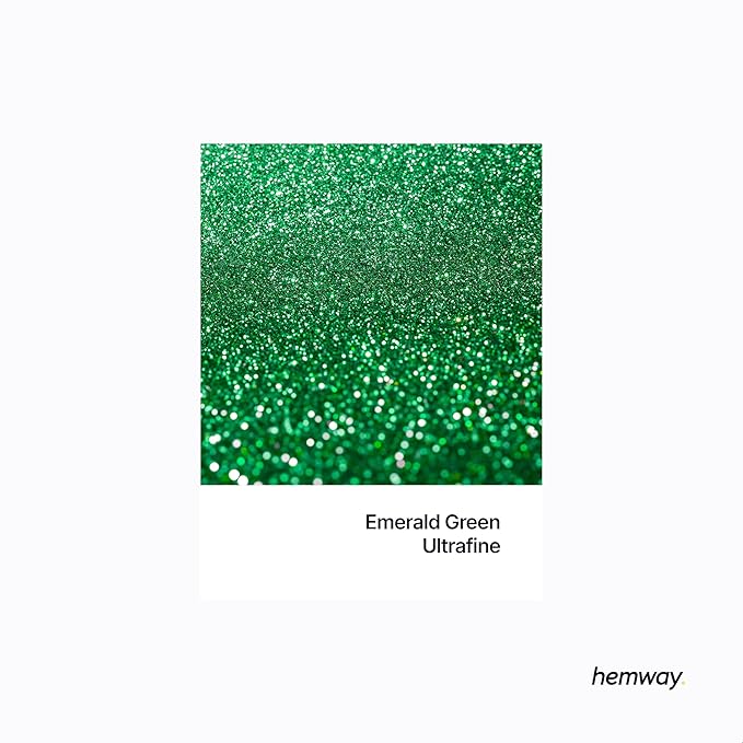 Hemway Premium Ultra Sparkle Glitter Multi Purpose Metallic Flake for Nail Art, Cosmetic Graded, Makeup, Festival, Party, Hair, Body and Eyes 100g / 3.5oz - Emerald Green