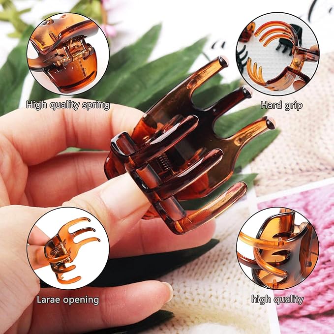 8 Pack 1.3 Inch Strong Hold Hair Claw Clips, Non-Slip Jaw Clips for Thick & Medium Hair, Lightweight Hair Styling Accessories for Women
