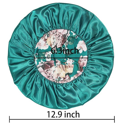 3 Pack Satin Bonnet Silk Hair Bonnet for Sleeping, Sleep Bonnets for Women Large Wide Soft Band Sleep Cap for Curly Hair Braids