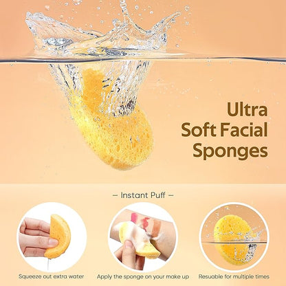 100PCS Compressed Facial Sponges, Cleansing, for Personal Spa Esthetician Use