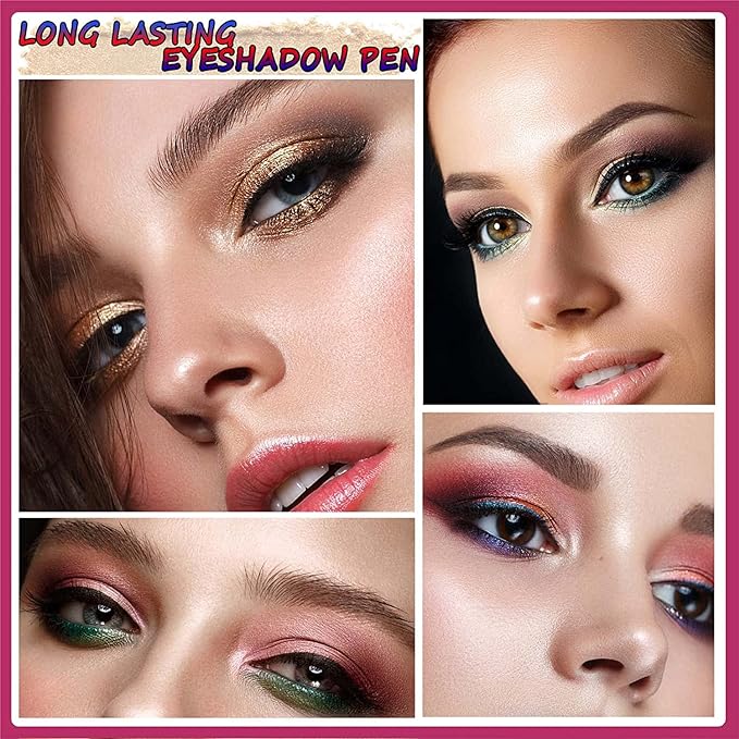 Orange Brown Eyeshadow Stick Makeup, Highlighter Matte Cream Eye Shadow Pencil, Waterproof Hypoallergenic Long Lasting Crayon, Glitter Primer Palette Shimmer Eyeliner Pen