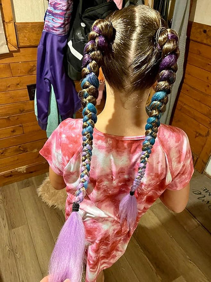 Ombre Braiding hair synthetic Crochet braids twist 24inch 5pcs/lot 100g Ombre two three tone Jumbo braid hair extensions Dreadlocks (Purple-Blue-Lavender)
