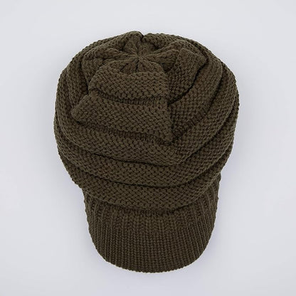C.C Hatsandscarf Exclusives Women's Ribbed Knit Hat with Brim (YJ-131)(YJ-2023)