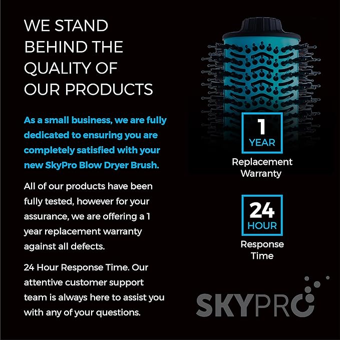 Blow Dryer Brush with Case | Ultra Lightweight Hair Dryer Brush Straightens, Volumizes & Creates Loose Waves | Hot Air | One Step Blowout and Volumizer by SKYPRO