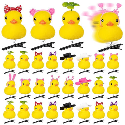24 Pcs Duck Clips for Hair, Yellow Womens Duck Hairpin Set, Cute Duck Hair Accessories for School Home Party Props