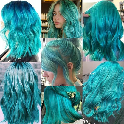 12 PCS Teal Blue Hair Extensions Clip in, 20 Inch Colored Party Synthetic Neon Highlights Extensions, Rainbow Hair Accessories for Girls Women Kids Hair Pieces (Teal Blue)
