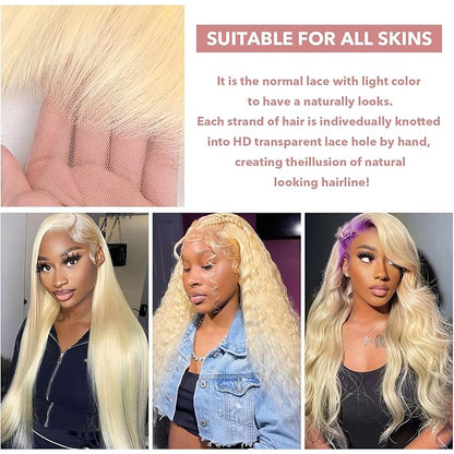 20 Inch 613 13x6 Lace Front Wigs Human Hair 200% Density 613 Body Wave Lace Front Wigs Human Hair 13x6 Blonde Wig Human Hair 613 HD Lace Front Wigs Human Hair Pre Plucked Lace Front Wigs for Women