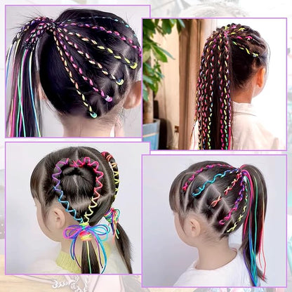30 Pieces Colorful Hair Wrap String For Braids Assorted Gradient Hair Rope Band Multi Rainbow Braiding Hair Tie for Women Girls DIY Ponytail Braids Fashionable Hair Styling Accessories(Style 1)