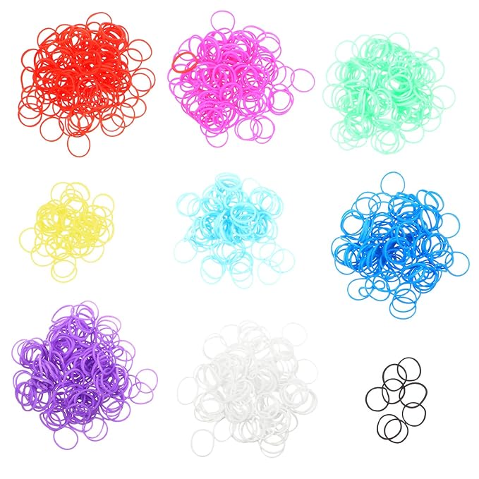 1000 Mini Rubber Bands Soft Elastic Bands for Hair Braids Hair (Vibrant Color)