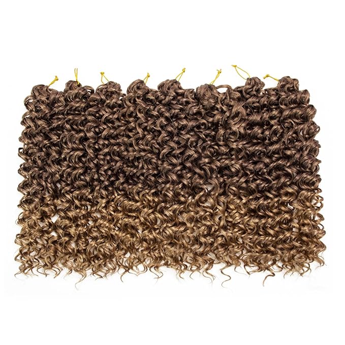 8 Packs Curly Crochet Hair GoGo Curl Crochet hair for Women Deep Wave Braiding hair,Synthetic Bohemian Crochet Braid Water Wave Crochet hair Extensions (12inch, 33/27)