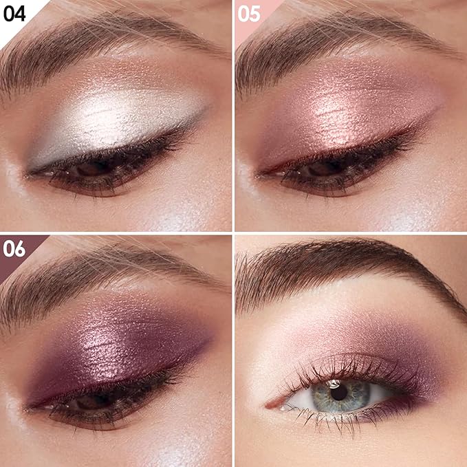 3 PCS Gel Eyeshadow Stick,Cream Matte and Shimmer Eyeshadow Pencil,Waterproof & Smudge-Proof Highlighter Makeup Pen,Long Lasting Shimmer Finishing and Create Resistant,N-Twilight Garden