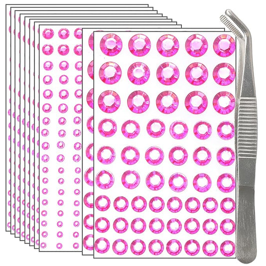 NIACONN 1760 Pcs Peach Color Hair Jewels Face Gems Stick on, Self Adhesive Glitter Rhinestones Stickers for Women Body Eyes Nails Festival Halloween Makeup & Crafts