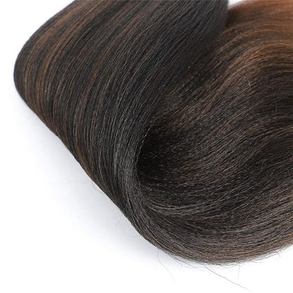 Ombre Black Brown Pre stretched Braiding Hair 2 Packs Pre feathered Braid Hair Extensions 30 Inches Hair Braids