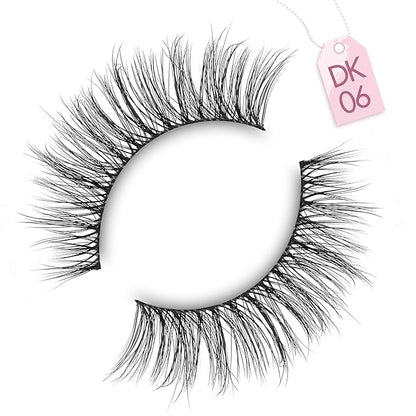 Onlyall Natural Lashes Wispy Lashes Natural Look False Eyelashes Natural Flared Eyelashes False Eye Lashes Soft Fluffy Lashes 7 Pairs D-K06, Black