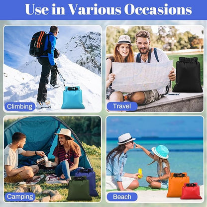 6Pack Waterproof Dry Bags,lightweight outdoor dry bags,Multi-color Waterproof Storage Bags for Outdoor Hiking Climbing Camping Rafting Fishing Travel