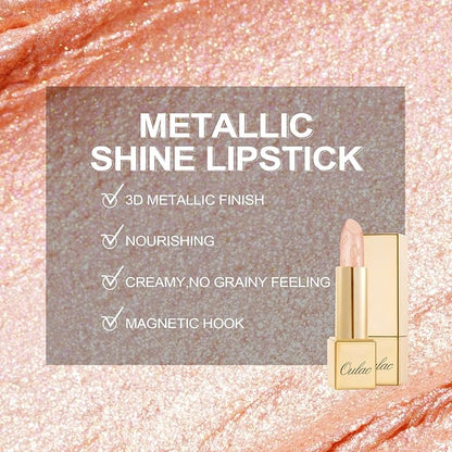 Oulac Glitter Lipstick for Women with Metallic 3D Shine Lightweight Hydrating Formula, High Impact Lip Color, Vegan Beauty, Sheer Coverage Lip Makeup, Christmas Gifts for Women, Free to be(26)