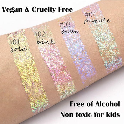 Light Purple Face Glitter Gel,Singer Concerts Music Festival Rave Accessories,Mermaid Body Glitter Gel for Kids,Sequins Glitter Face Eye Lip Hair Makeup,Sparkling Chunky for Women,52ML