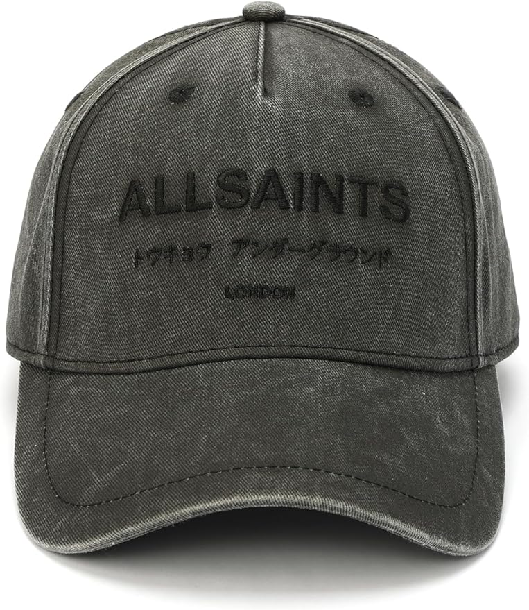 Women's Underground Logo Baseball Cap, Cotton Hat with Adjustable Strap, Washed Black