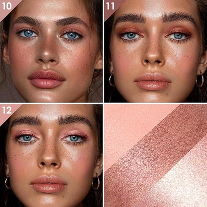 3 PCS Gel Eyeshadow Stick,Cream Matte and Shimmer Eyeshadow Pencil,Waterproof & Smudge-Proof Highlighter Makeup Pen,Long Lasting Shimmer Finishing and Create Resistant,P-Heavenly Letter