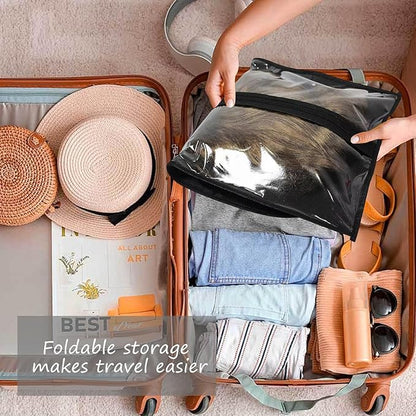 3PCS Wig Hanger and Hair Extension Holder for Multiple Wigs - Dust-proof Storage Bags With Hook for Accessories (Black)