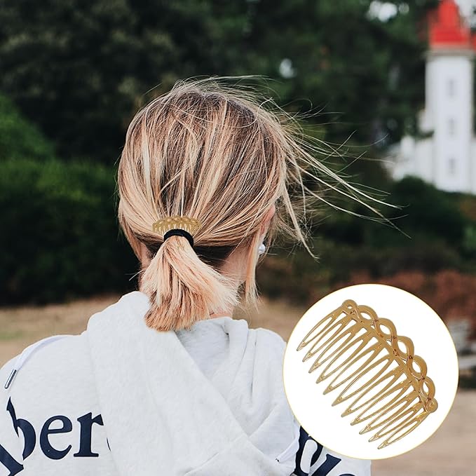12PCS French Comb Small Plastic French Twist Comb Clips and Pins, Side Hair Combs for Women Girls Decorative Vintage Fine Style Bridal Hair Styling Accessories(9/11 /23 Teeth Side)