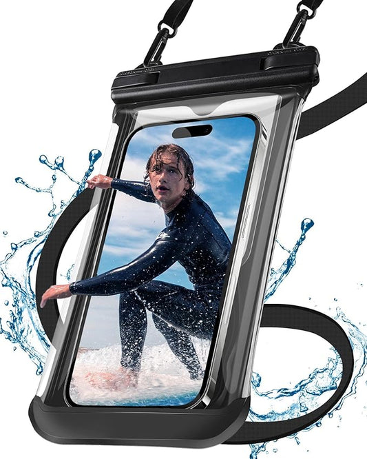 3D Waterproof Phone Pouch, Cruise Essentials 2025 Beach Vacation Essentials Travel Accessories, Dry Bag Case for iPhone 16 15 14 13 12 11 Plus Pro Max Galaxy Pixel - IP68 Floatable Black